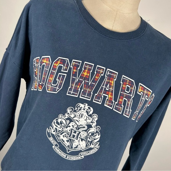 Harry Potter Hogwarts Crewneck Sweatshirt Youth (14-16) L Crest Blue Sweater - Picture 3 of 11
